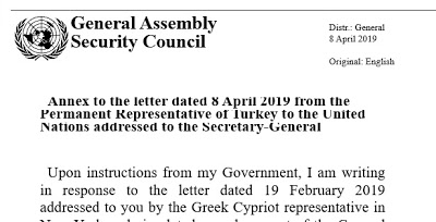 Νέα επιστολή-τελεσίγραφο της Τουρκίας στον ΟΗΕ: Συνεκμετάλλευση με ψευδοκράτος ή γεωτρήσεις νότια της Κύπρου - Φωτογραφία 1