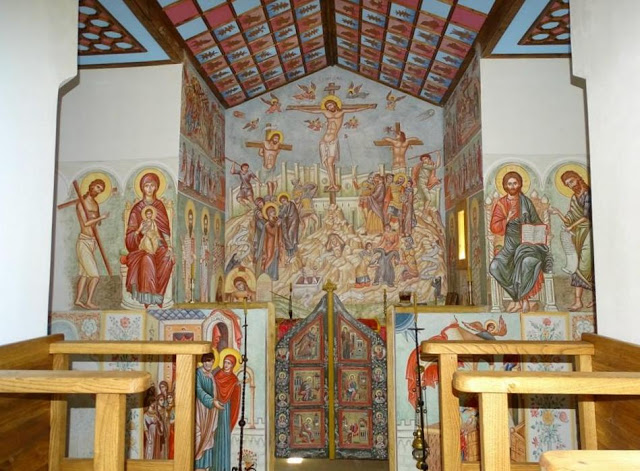 11953 - Τοιχογραφίες Εξωκκλησίου αφιερωμένου στον Άγιο Ευγνώμονα Ληστή που σταυρώθηκε μαζί με τον Χριστό στο Γολγοθά - Φωτογραφία 3