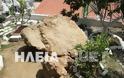 Ζημιές από τους σεισμούς στην Ηλεία - Βράχος έπεσε σε αυλή σπιτιού - Φωτογραφία 2