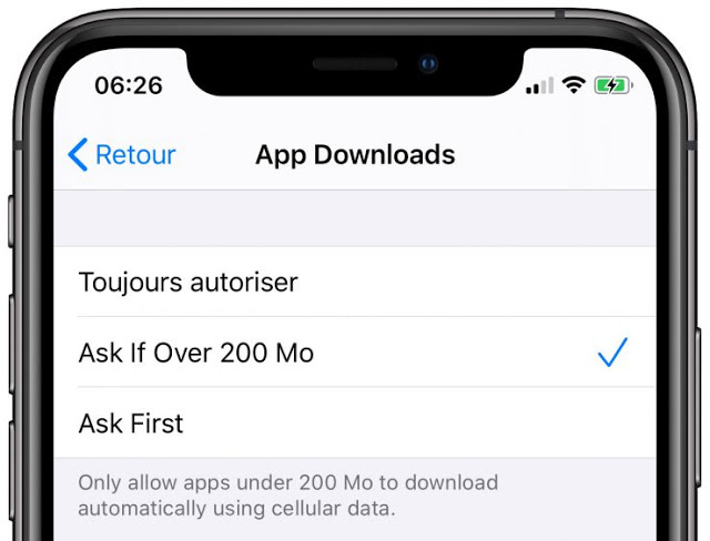 iOS 13: Δεν υπάρχει πλέον όριο για να κατεβάσετε μια εφαρμογή σε 3G / 4G - Φωτογραφία 1