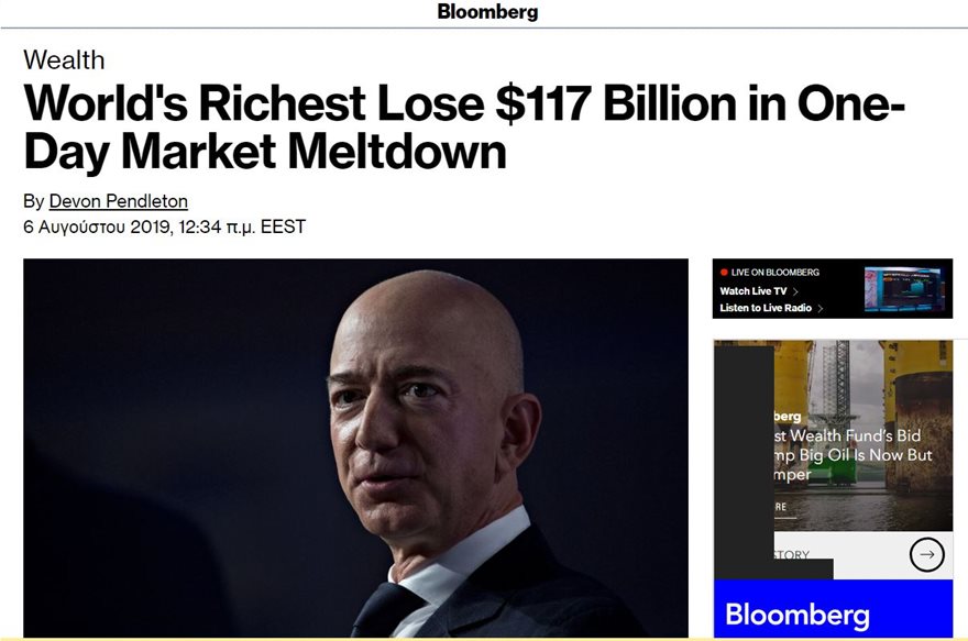 Bloomberg: Οι 500 πιο πλούσιοι του πλανήτη έχασαν 117 δισ. δολάρια σε μια μέρα! - Φωτογραφία 2