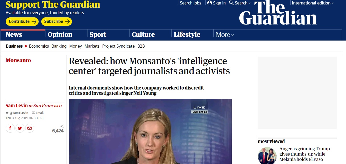 Guardian: Η Monsanto «φακελώνει» δημοσιογράφους και ακτιβιστές - Φωτογραφία 2
