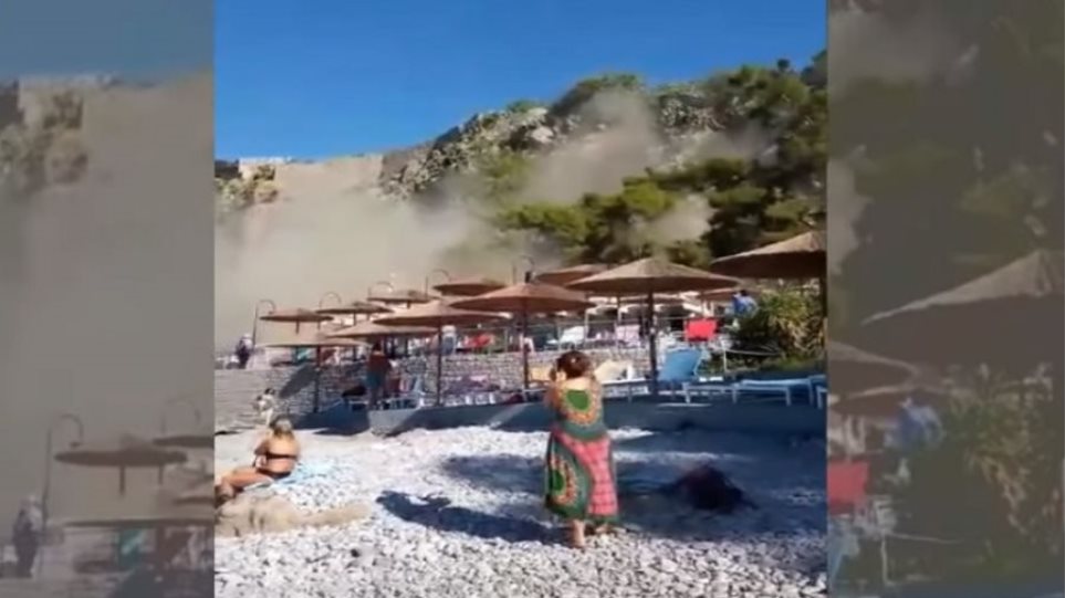 βίντεο από τη στιγμή της κατολίσθησης σε παραλία του Ναυπλίου - Φωτογραφία 1