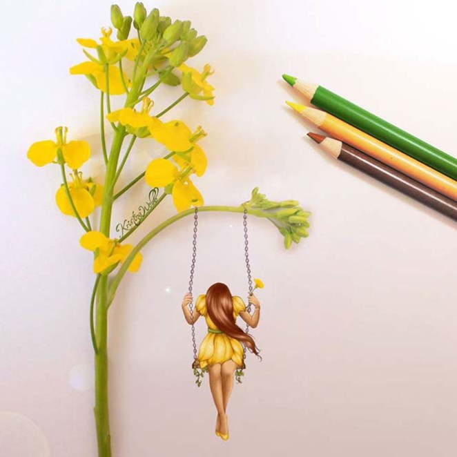 ΚΑΤΑΣΚΕΥΕΣ - 19χρονη καλλιτέχνις χρησιμοποιεί λουλούδια και τρόφιμα για να ολοκληρώσει τις ζωγραφιές της - Φωτογραφία 2