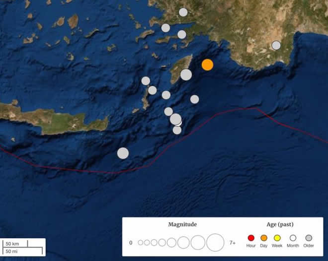 Πάρτι του Εγκέλαδου στα ανατολικά της Ρόδου: 15 σεισμοί από το πρωί - Φωτογραφία 2