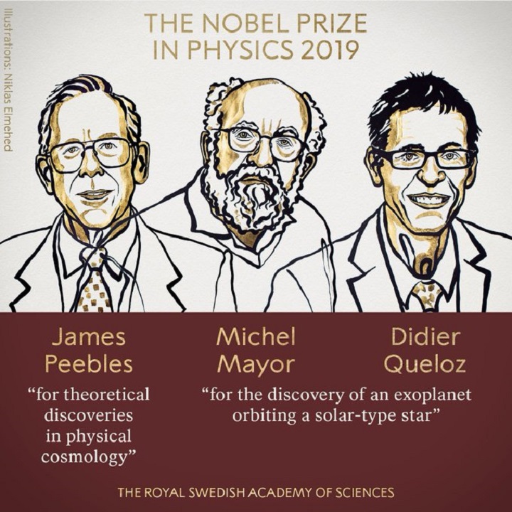 Νόμπελ Φυσικής: Στους Μισέλ Μαγιόρ, Ντιντιέ Κελόζ και Τζέιμς Πίμπλς - Φωτογραφία 1