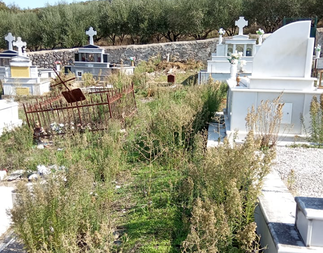 Πνιγμένο στα χόρτα το νεκροταφείο στον ΠΡΟΔΡΟΜΟ Ξηρομέρου - [ΦΩΤΟ] - Φωτογραφία 3