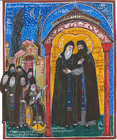 12689 - Ο Αγιορείτης Άγιος Σάββας ο Χιλανδαρινός. Σύγχρονη εικαστική αποτύπωση - Φωτογραφία 1