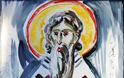 12689 - Ο Αγιορείτης Άγιος Σάββας ο Χιλανδαρινός. Σύγχρονη εικαστική αποτύπωση - Φωτογραφία 3