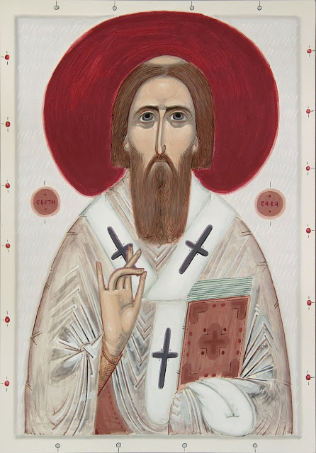 12689 - Ο Αγιορείτης Άγιος Σάββας ο Χιλανδαρινός. Σύγχρονη εικαστική αποτύπωση - Φωτογραφία 5