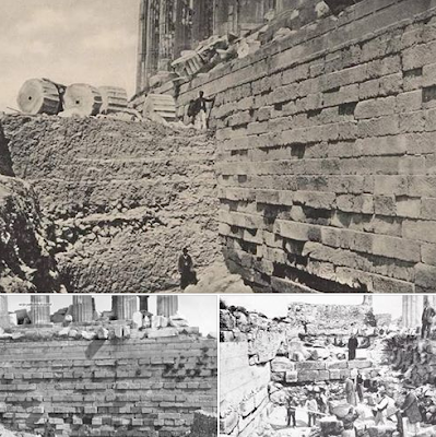 Τα θεμέλια του Παρθενώνα κατά τη μεγάλη ανασκαφή το 1888/ The foundations of the Parthenon 1888. - Φωτογραφία 1
