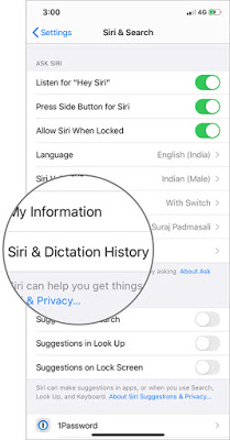 Πώς να αφαιρέσετε το ιστορικό υπαγόρευσης της Siri σε iOS 13 και iPadOS σε iPhone ή iPad - Φωτογραφία 4