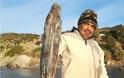 Πελώριος λαγοκέφαλος στα δίχτυα Κρητικού ψαρά - Φωτογραφία 1