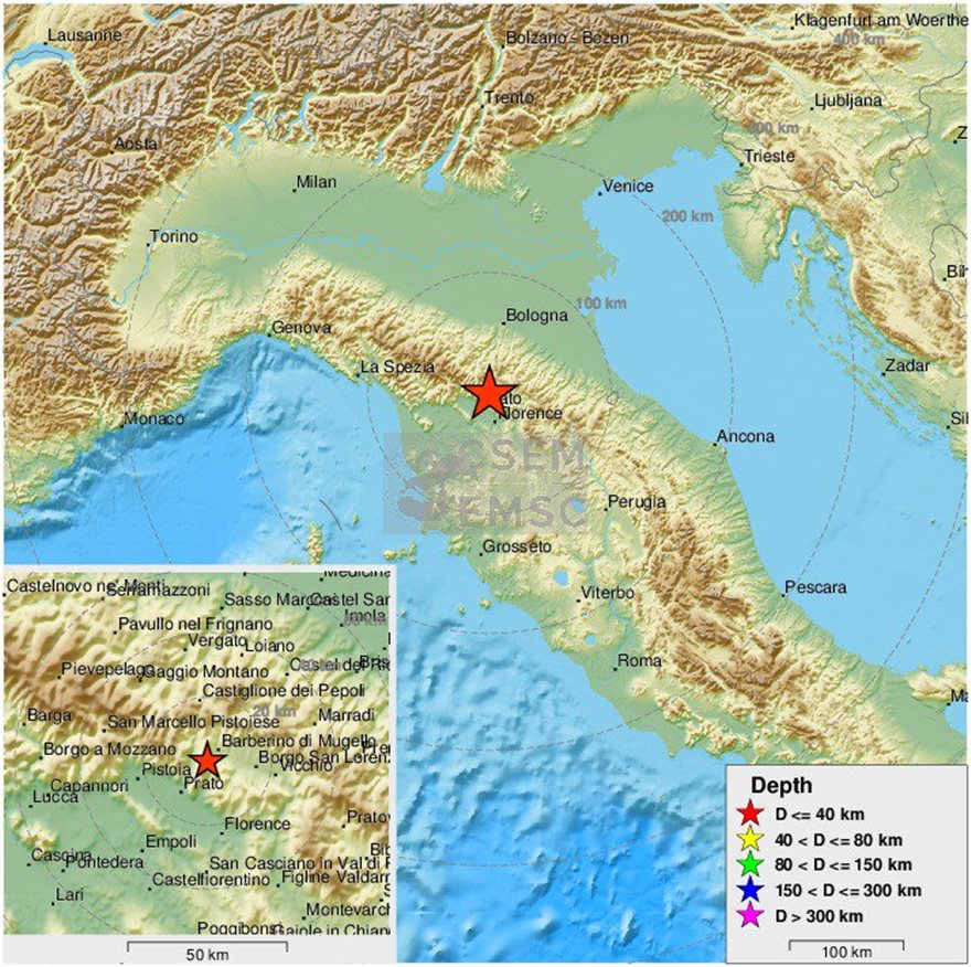 Σεισμός στην Ιταλία: 4,5 Ρίχτερ πολύ κοντά στη Φλωρεντία - Φωτογραφία 2
