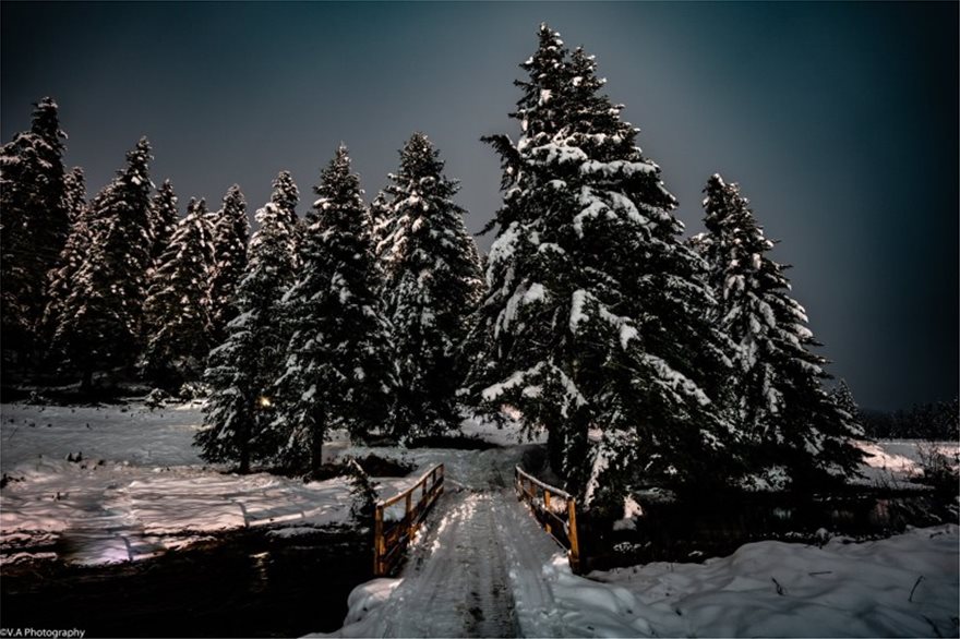 Μαγικές νυχτερινές εικόνες από το χιονισμένο Περτούλι - Φωτογραφία 6
