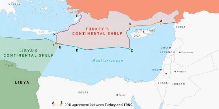 Νέο προκλητικό χάρτη δημοσιεύει η Τουρκία - Φωτογραφία 1