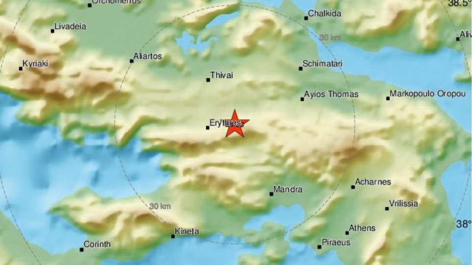 Σεισμός 3,8 Ρίχτερ στην Αττική με επίκεντρο τις Ερυθρές > - Φωτογραφία 1