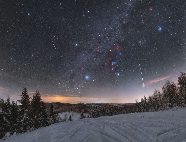 Quadrantid Meteors through Orion - Φωτογραφία 1