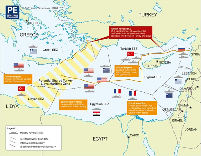 Αν. Μεσόγειος: Τα πολεμικά πλοία από έξι διαφορετικές χώρες και ο χάρτης των «διεκδικήσεων» - Φωτογραφία 1