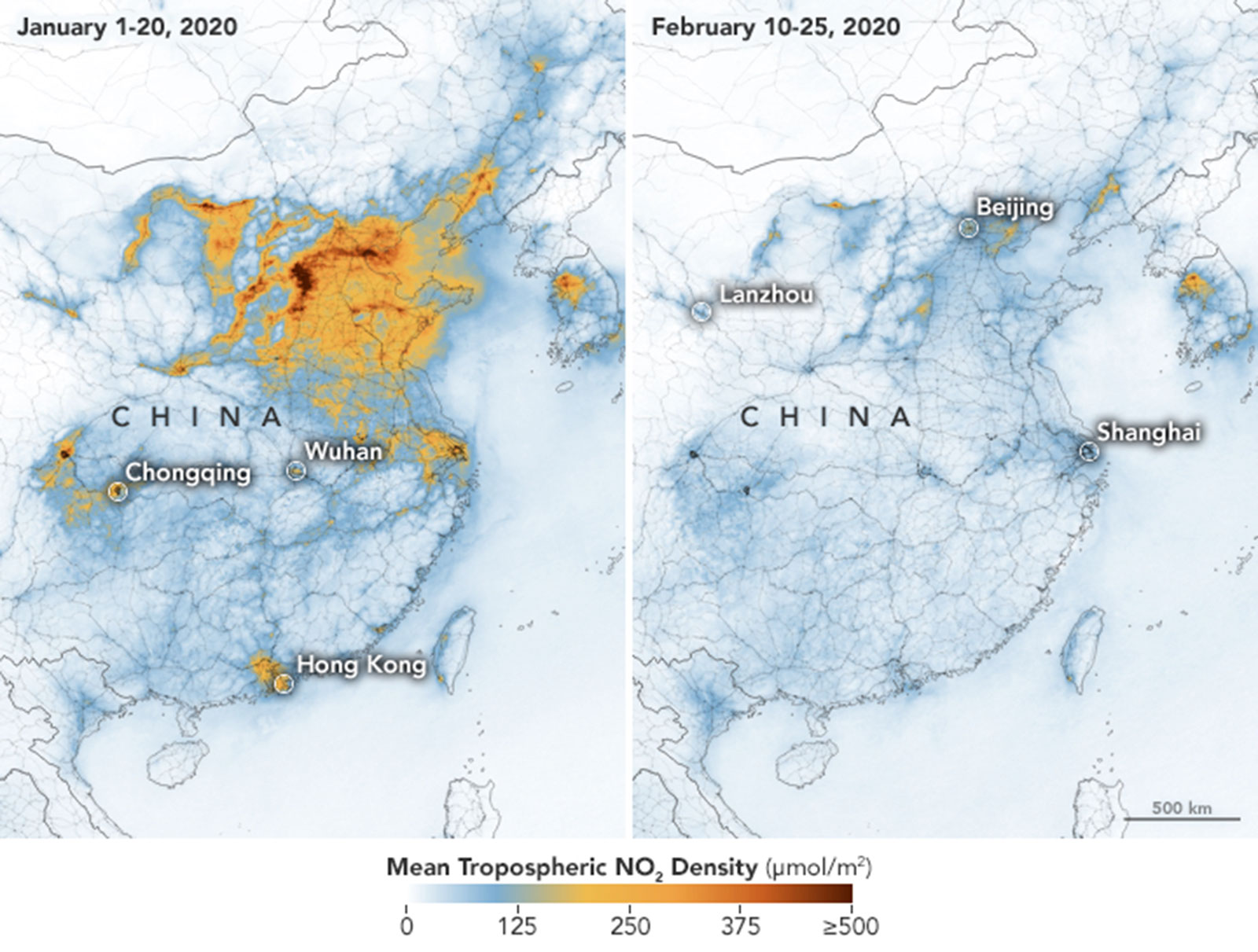 NASA: Ο κορονοϊός μείωσε την ατμοσφαιρική ρύπανση στην Κίνα - Φωτογραφία 1