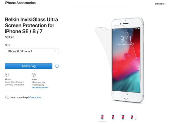 Το iPhone SE μοντέλο δεν αναφέρεται πλέον στο φύλλο των προϊόντων προστασίας οθόνης της Belkin - Φωτογραφία 3