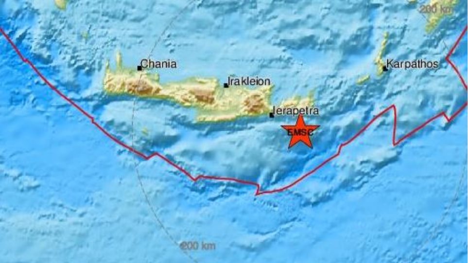 Σεισμός 4,8 Ρίχτερ ανατολικά της Κρήτης - Φωτογραφία 1