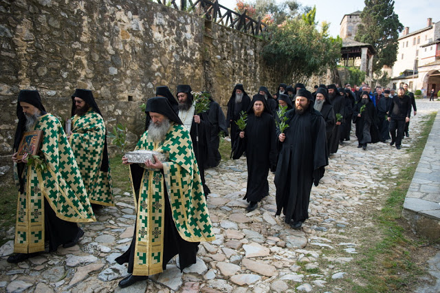 13497 - Ιερά Μονή Χιλιανδαρίου. Κυριακή των Βαΐων, η Θεία Λειτουργία και η Λιτανεία (φωτογραφίες) - Φωτογραφία 36