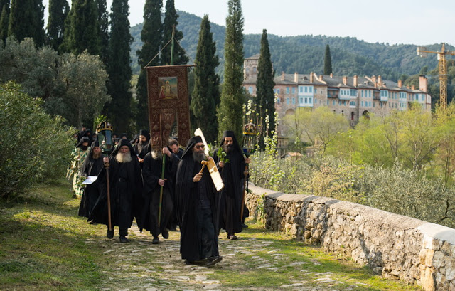 13497 - Ιερά Μονή Χιλιανδαρίου. Κυριακή των Βαΐων, η Θεία Λειτουργία και η Λιτανεία (φωτογραφίες) - Φωτογραφία 49