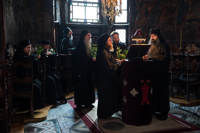 13497 - Ιερά Μονή Χιλιανδαρίου. Κυριακή των Βαΐων, η Θεία Λειτουργία και η Λιτανεία (φωτογραφίες) - Φωτογραφία 9