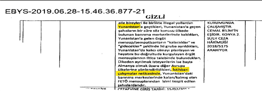 Τουρκικό έγγραφο αποκαλύπτει πώς η ΜΙΤ κατασκοπεύει Γκιουλενιστές στην Ελλάδα - Φωτογραφία 2
