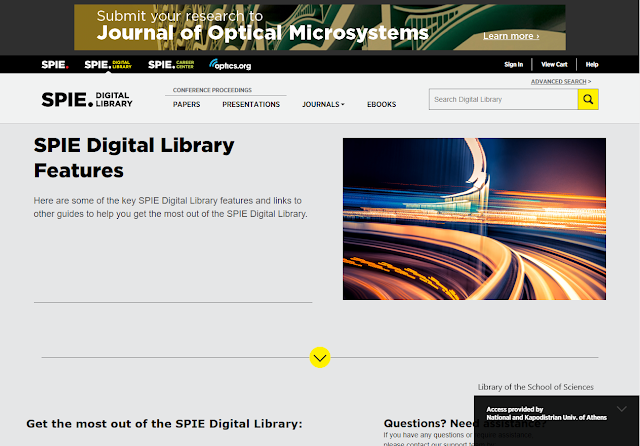Δοκιμαστική πρόσβαση στο πλήρες περιεχόμενο της βάσης SPIE Digital Library - Φωτογραφία 1
