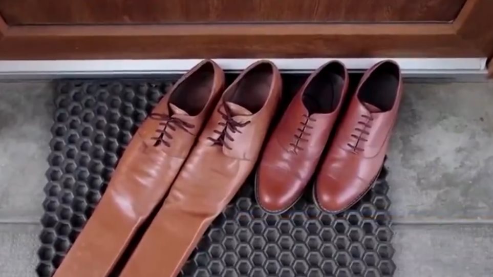Τσαγκάρης έφτιαξε παπούτσια νούμερο 75(!) για να τηρούνται οι αποστάσεις - Δείτε βίντεο - Φωτογραφία 1