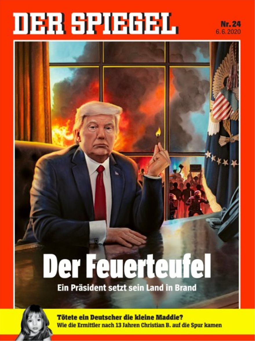 Τραμπ - Spiegel: «Εμπρηστής» ο Αμερικανός πρόεδρος στο εξώφυλλο του γερμανικού περιοδικού - Φωτογραφία 2