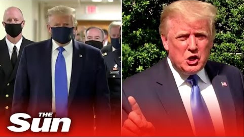 Τραμπ φόρεσε μάσκα δημόσια για πρώτη φορά - Φωτογραφία 2