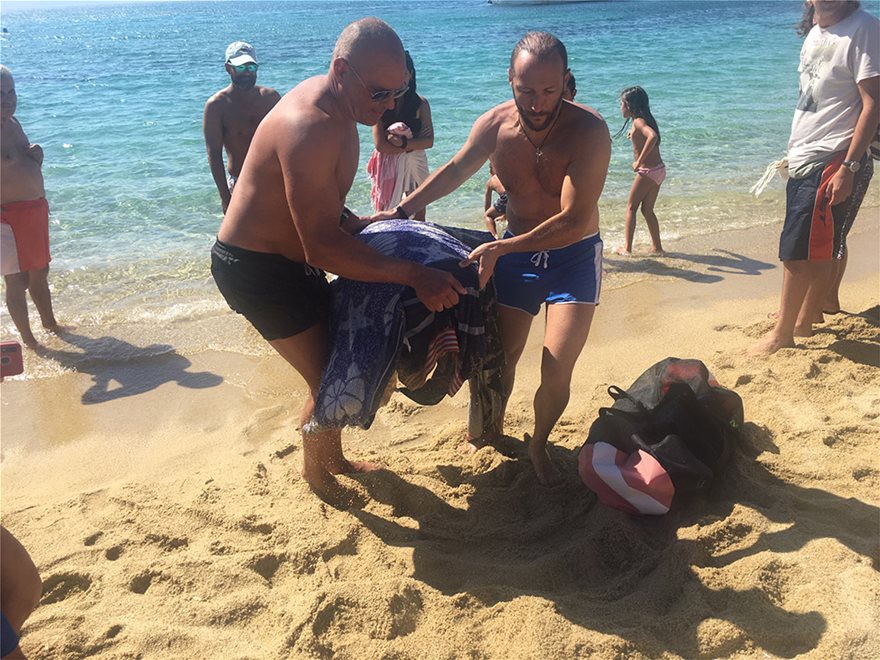 Καρέτα - καρέτα: Τραυματισμένη χελώνα στις ακτές της Νάξου - Λουόμενοι έσπευσαν για βοήθεια - Φωτογραφία 6