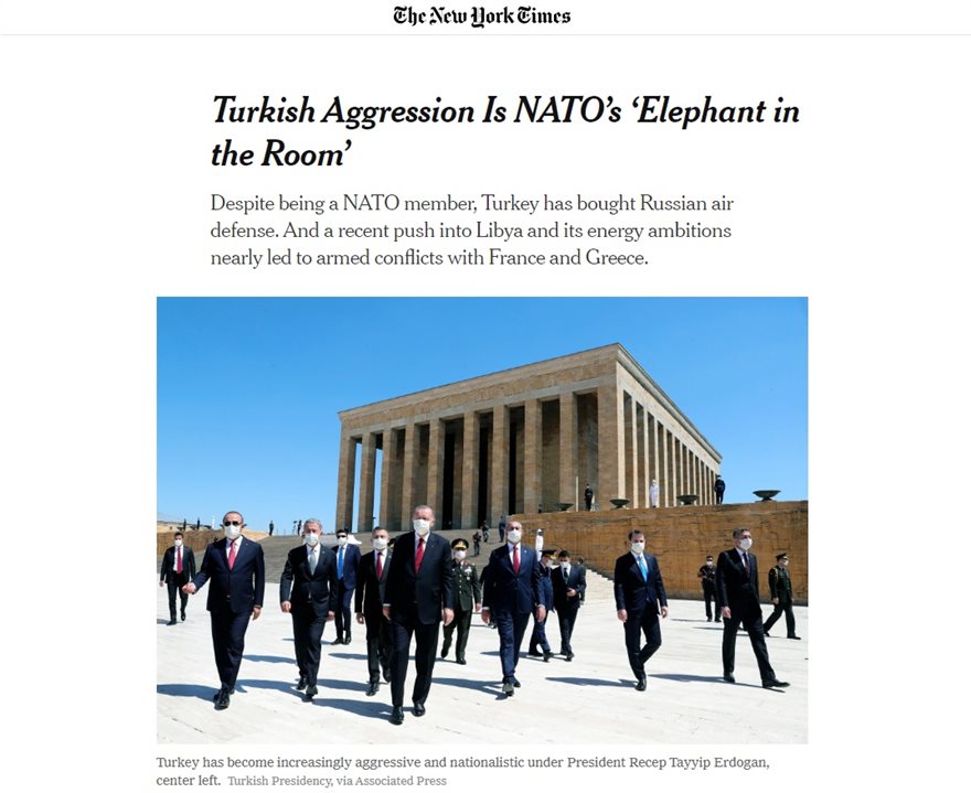 New York Times: Η τουρκική επιθετικότητα είναι ο «Ελέφαντας στο δωμάτιο» του ΝΑΤΟ - Φωτογραφία 2