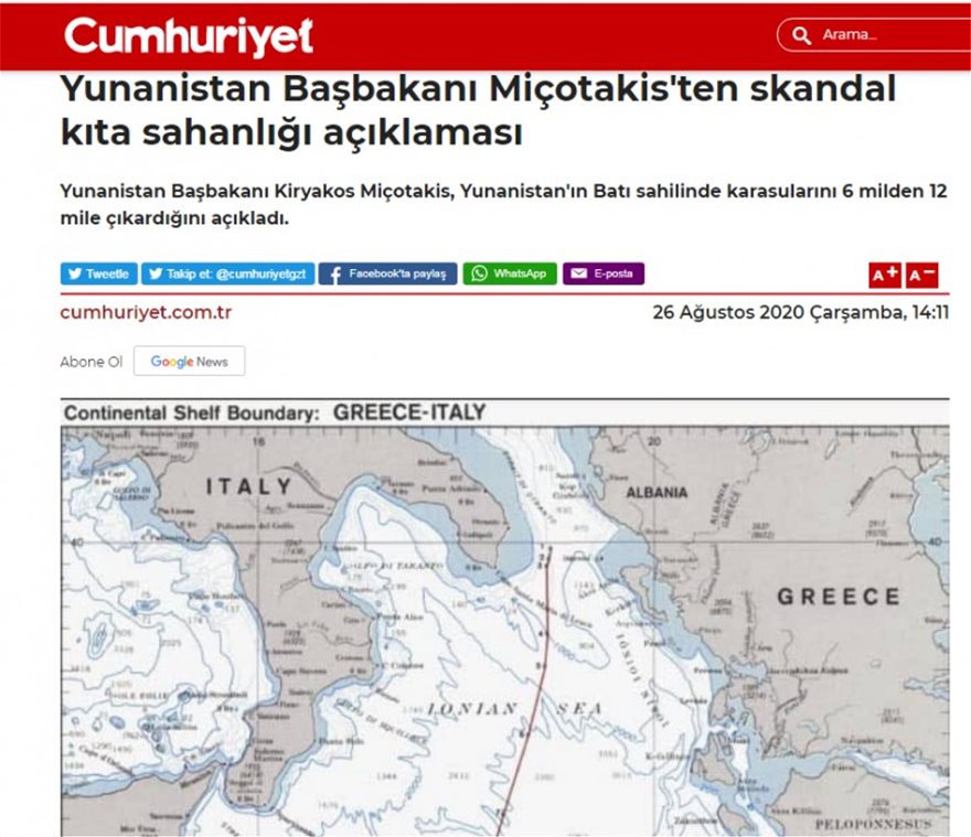 Τουρκικά ΜΜΕ: Προάγγελος επέκτασης και στο Αιγαίο η απόφαση Μητσοτάκη για τα 12 μίλια - Φωτογραφία 3