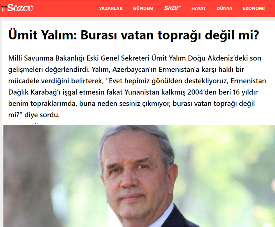 Πρώην γραμματέας τουρκικού υπουργείου Άμυνας: «Η Ελλάδα κατέλαβε νησιά μας, όπως η Αρμενία το Ναγκόρνο Καραμπάχ» - Φωτογραφία 3