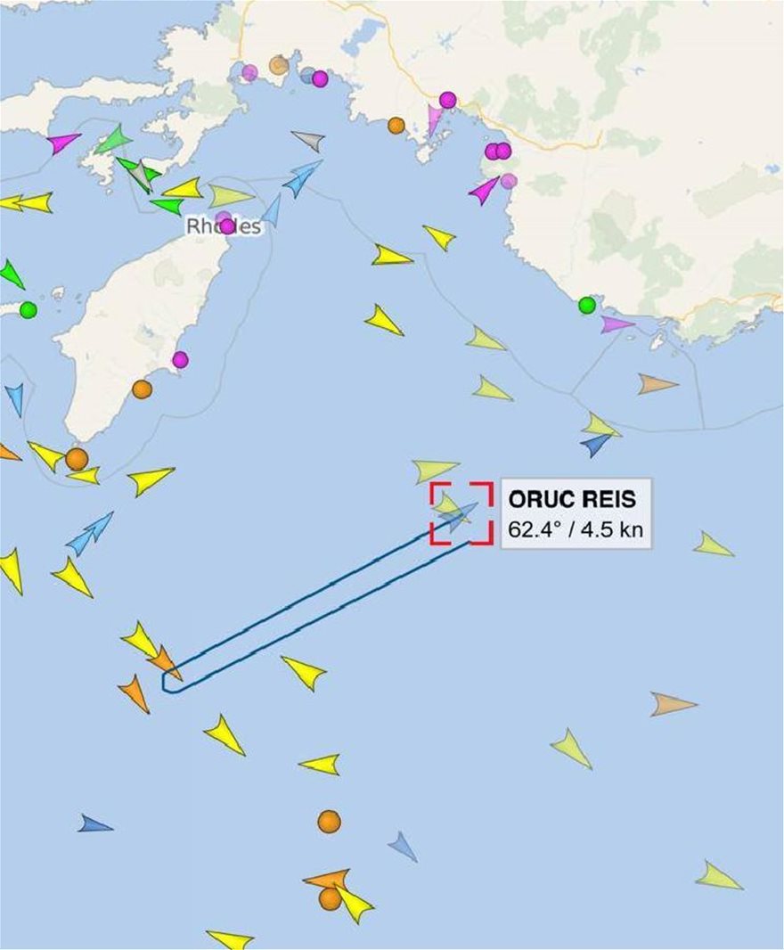 Oruc Reis - «Έσπασε» τα 12 ναυτικά μίλια από το Καστελόριζο και πλέον απομακρύνεται - Φωτογραφία 2