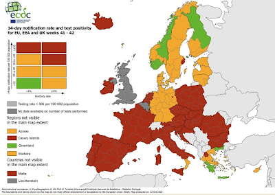Ο χάρτης του ECDC για τον κορωνοϊό στην Ευρώπη - Πώς τα πάει η Ελλάδα - Φωτογραφία 1