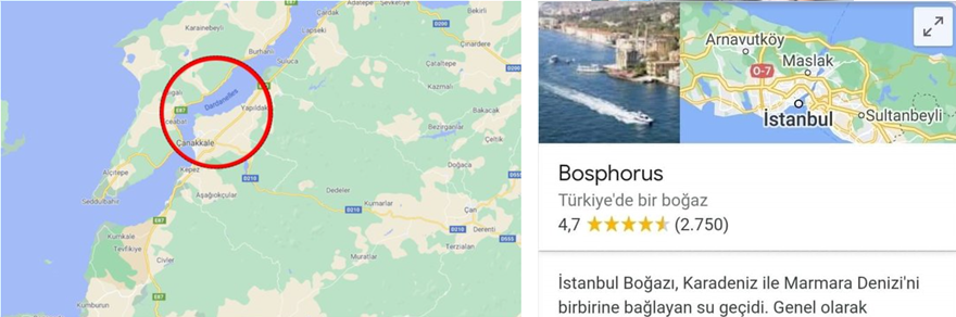 Τουρκία: Καταγγέλλουν την Google επειδή εμφανίζει Βόσπορο και Δαρδανέλια με την ελληνική ονομασία τους - Φωτογραφία 2
