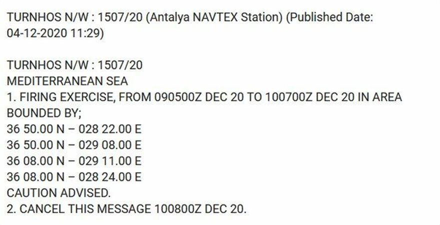 Νέα NAVTEX εξέδωσε η Τουρκία - Φωτογραφία 3