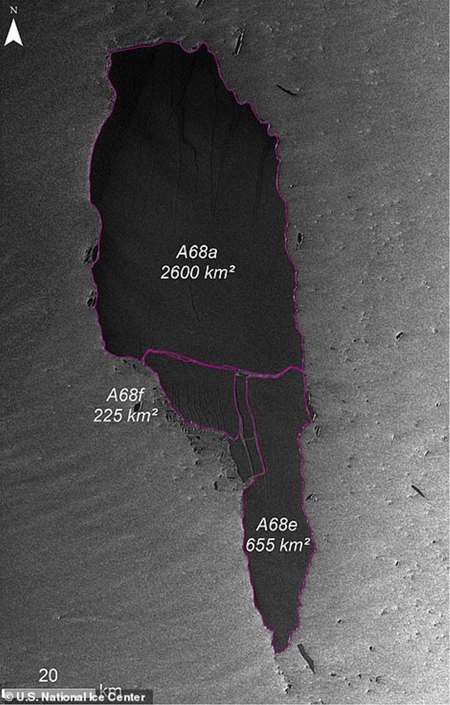 Απίστευτο θέαμα στον Νότιο Ατλαντικό: Γιγαντιαίο παγόβουνο σπάει σε κομμάτια - Φωτογραφία 7