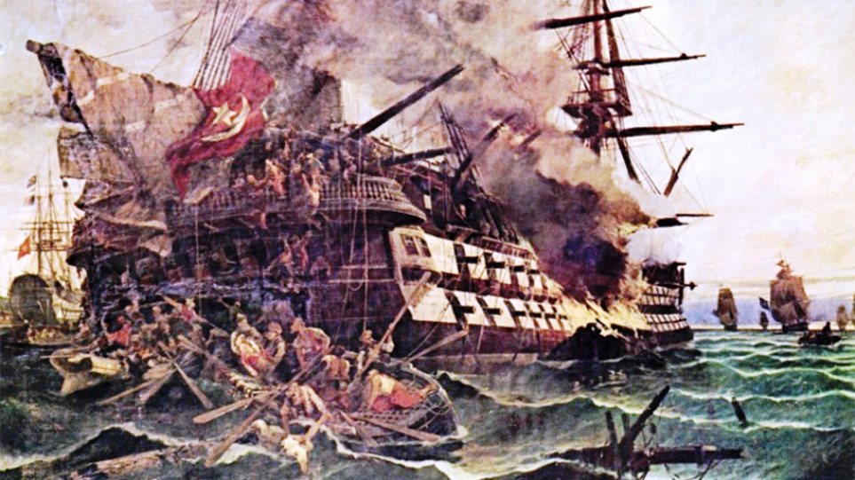 Η ναυμαχία του Τσεσμέ (1770), η πανωλεθρία των Τούρκων και ο Ιωάννης Βαρβάκης - Φωτογραφία 1