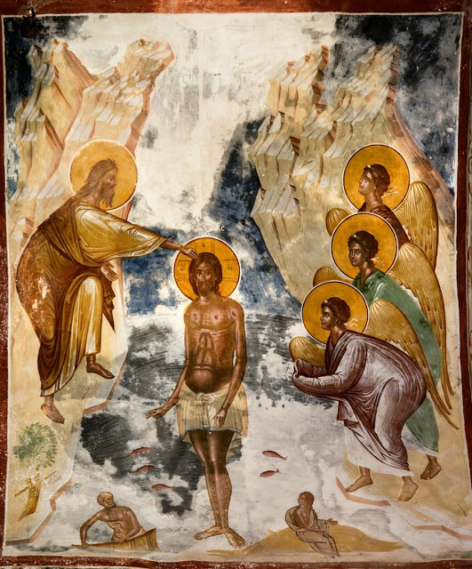 Η Βάπτιση του ΚΥΡΙΟΥ.  Τοιχογραφία 1561 - Φωτογραφία 1