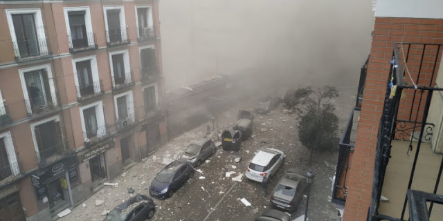 Εικόνες χάους στη Μαδρίτη: Ισχυρή έκρηξη στο κέντρο της πόλης - Δύο νεκροί - Φωτογραφία 1