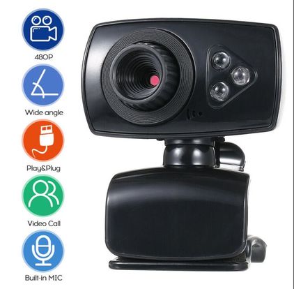 Web Camera 8.0 Megapixels USB 2.0 High-definition Clip-on with Microphone - Φωτογραφία 1