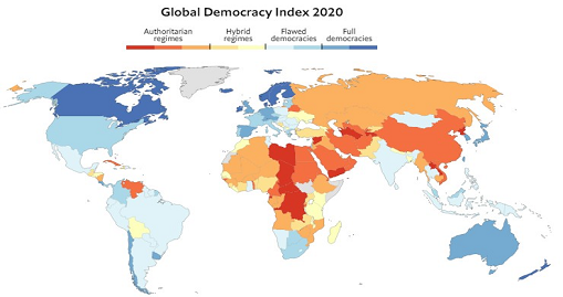 Economist :Μόλις το 8,4% του παγκόσμιου πληθυσμού ζει πλέον σε πλήρη Δημοκρατία λόγω των μέτρων! – Η θέση της Ελλάδας - Φωτογραφία 1