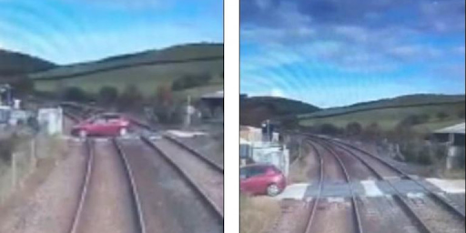 Βίντεο που κόβει την ανάσα, από τη Βρετανία: Αυτοκίνητο γλιτώνει «στο τσακ» τη σύγκρουση με τρένο σε αφύλακτη διάβαση. - Φωτογραφία 1