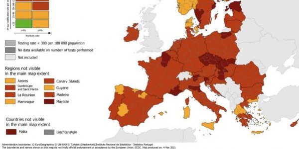 Η μισή Ελλάδα στο κόκκινο και στους χάρτες του ECDC - Φωτογραφία 1